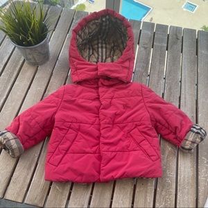Vest jacket fleeced Burberry 12/18 months hood removable boys 👦🏼 girls 👧🏼